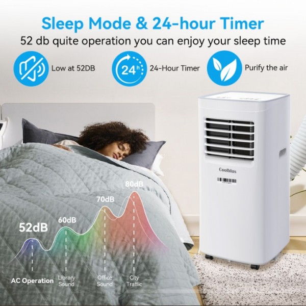 Coolblus Portable Air Conditioners,8400 BTU air conditioner Cools Up to 350 Sq. Ft. 3 in 1 Portable AC with Remote Control,24H Timer, Smart Sleep Mode