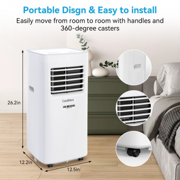 Coolblus Portable Air Conditioners,8400 BTU air conditioner Cools Up to 350 Sq. Ft. 3 in 1 Portable AC with Remote Control,24H Timer, Smart Sleep Mode