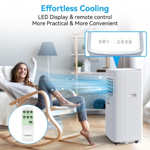 Coolblus Portable Air Conditioners,8400 BTU air conditioner Cools Up to 350 Sq. Ft. 3 in 1 Portable AC with Remote Control,24H Timer, Smart Sleep Mode